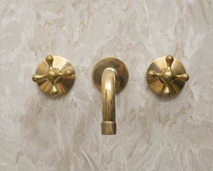 Unlacquered Brass Wall Mounted Bath Faucet