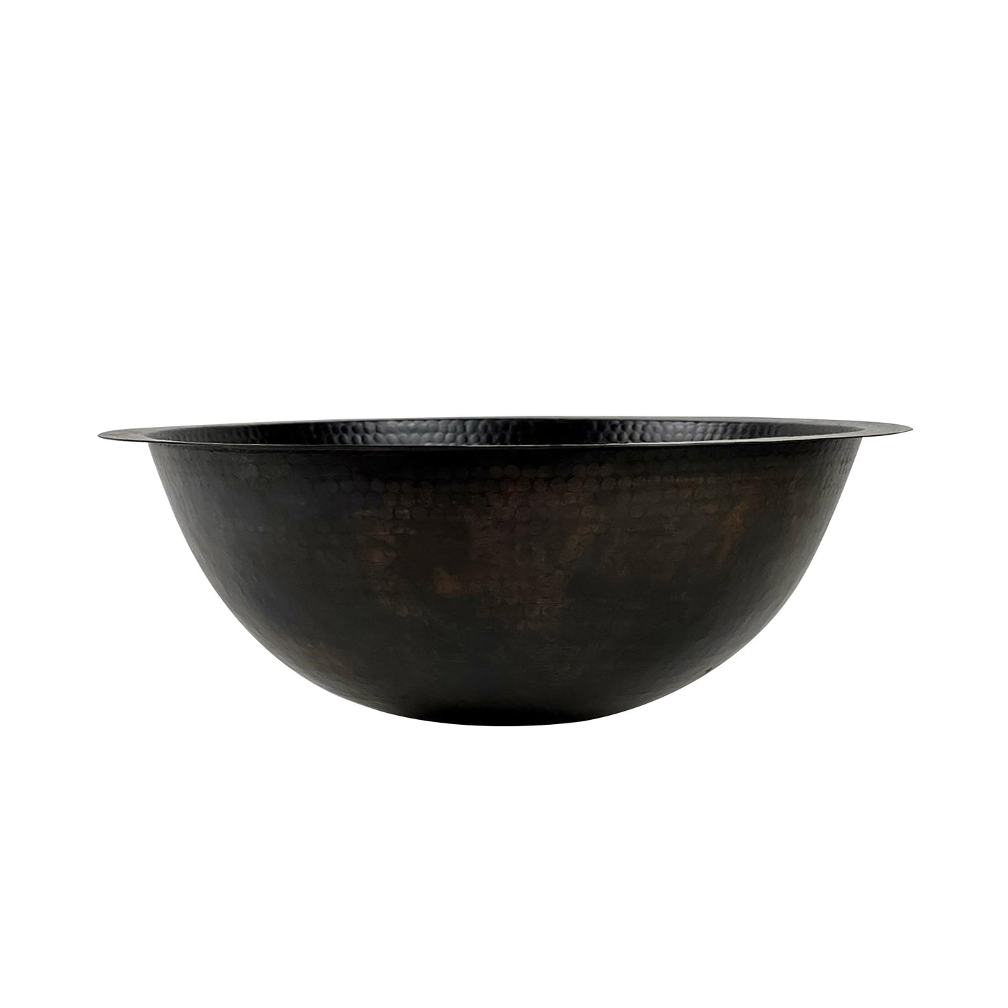 Black Hammered Copper Drop-In Sink – Round Bathroom Vanity Basin