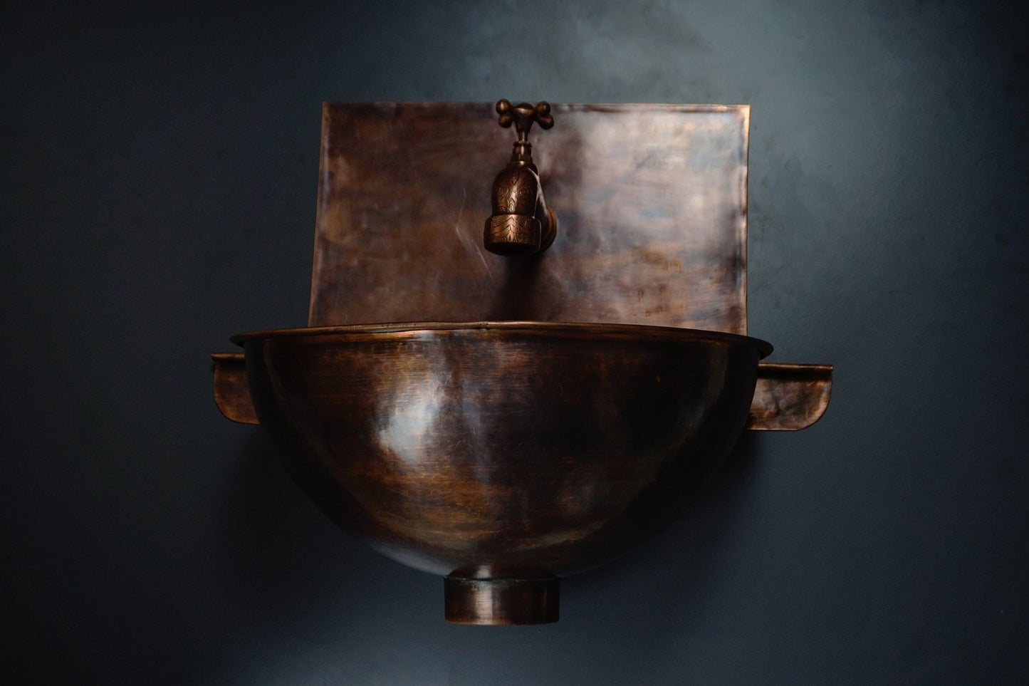 Rustic Copper Wall Mount Sink Bathroom