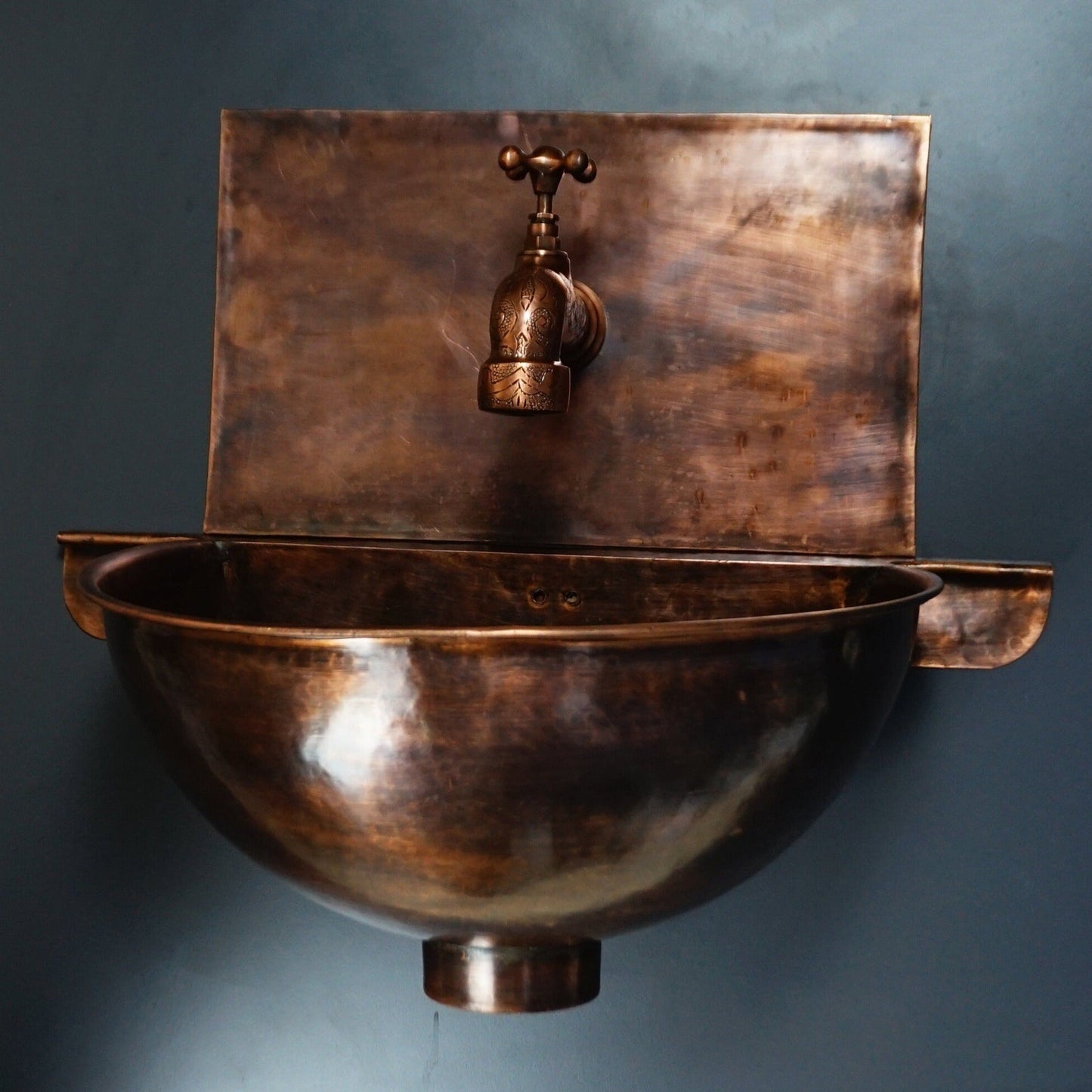 Rustic Copper Wall Mount Sink Bathroom
