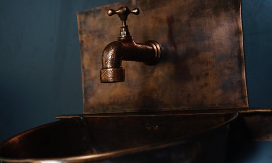 Rustic Copper Wall Mount Sink Bathroom