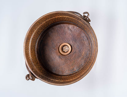 Aged Copper Hammered Bucket Bathroom Sink
