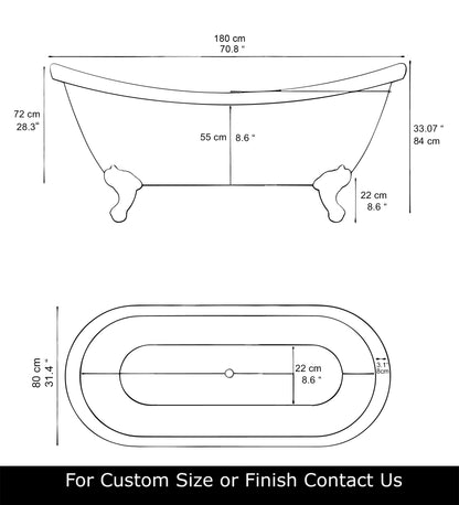 Vintage Clawfoot Copper Bathtub Bathroom