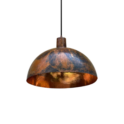 Rustic Hanging Light - Copper farmhouse lighting pendant - Zorva