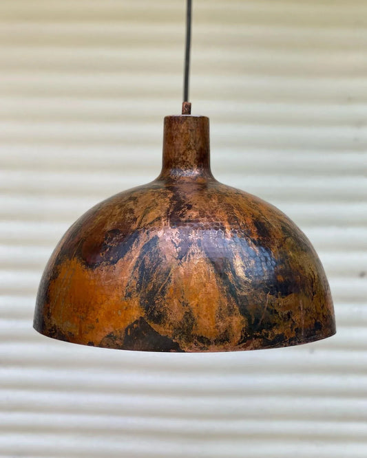 Rustic Hanging Light - Copper farmhouse lighting pendant - Zorva