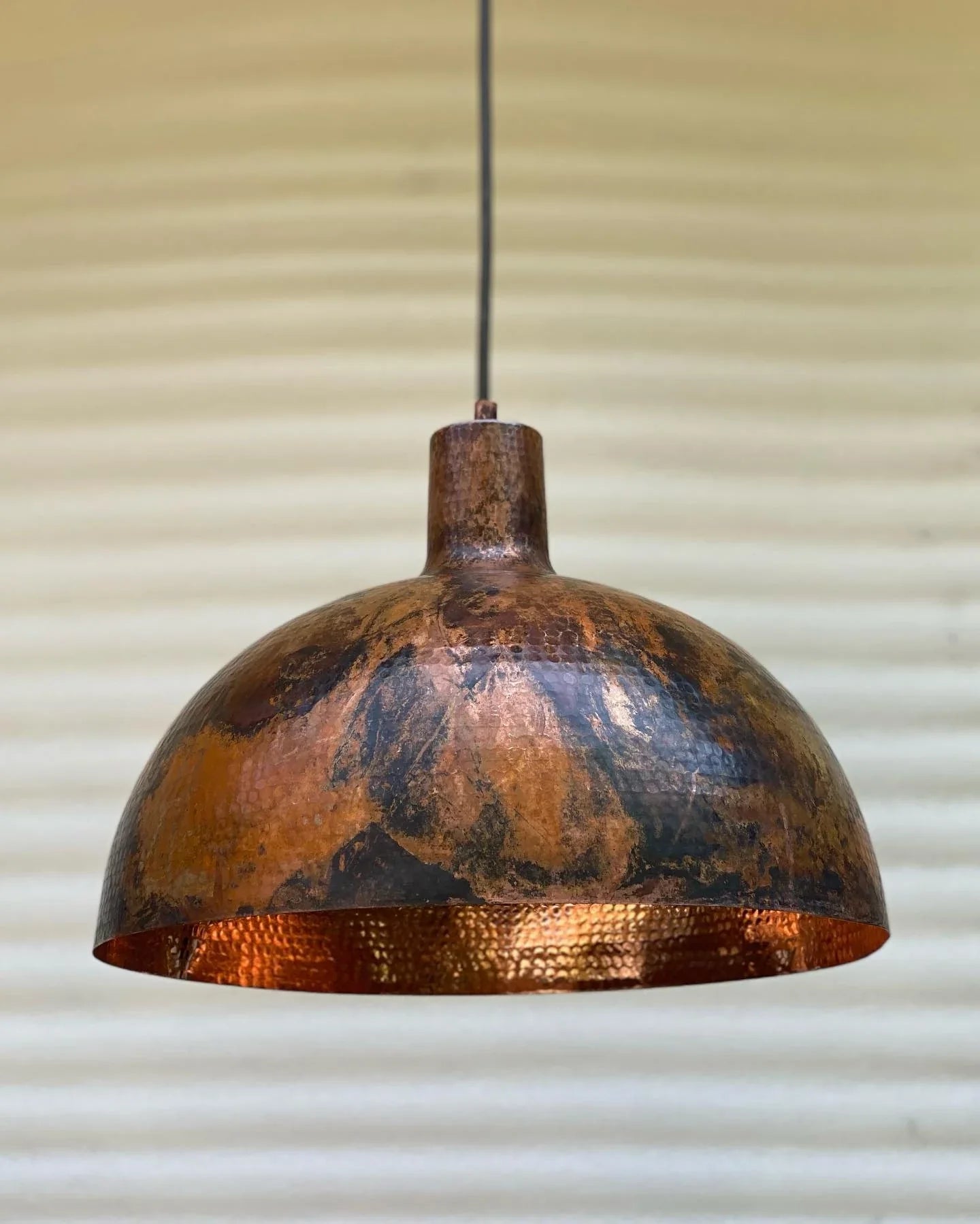 Rustic Hanging Light - Copper farmhouse lighting pendant - Zorva