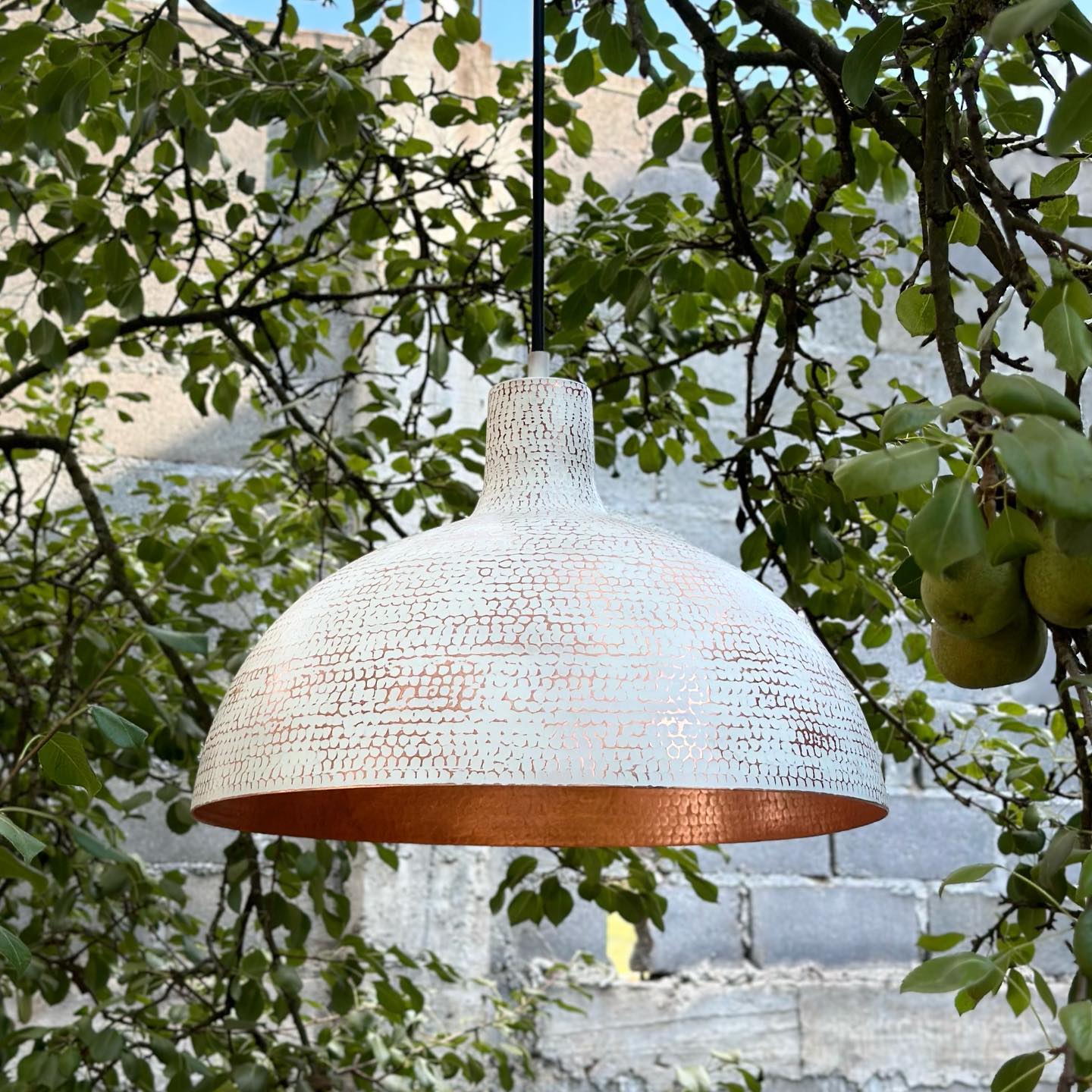 Copper Ceiling Light Shades - White Kitchen Island Lighting - Xira 