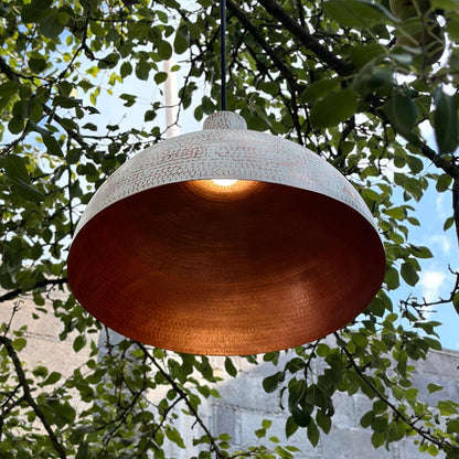 Copper Ceiling Light Shades - White Kitchen Island Lighting - Xira 