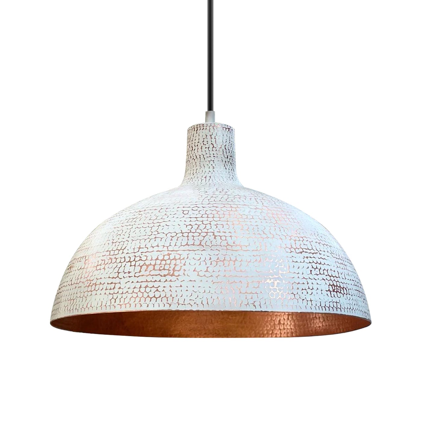 Copper Ceiling Light Shades - White Kitchen Island Lighting - Xira 