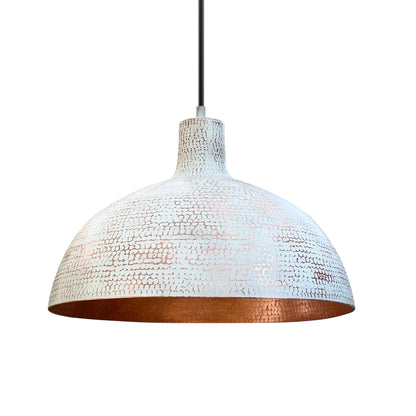 Copper Ceiling Light Shades - White Kitchen Island Lighting - Xira 