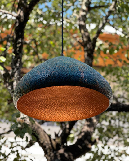 Handmade Green Patina Pendant Light - Copper Ceiling Chandelier - Zael