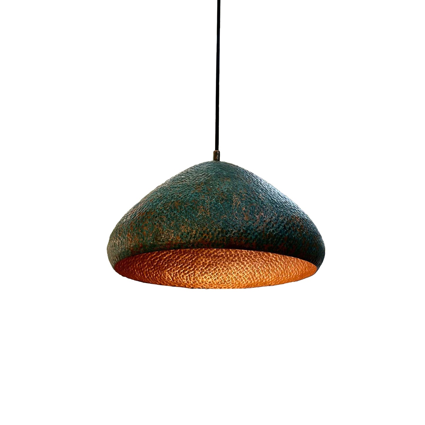 Handmade Green Patina Pendant Light - Copper Ceiling Chandelier - Zael