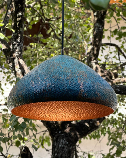 Handmade Green Patina Pendant Light - Copper Ceiling Chandelier - Zael