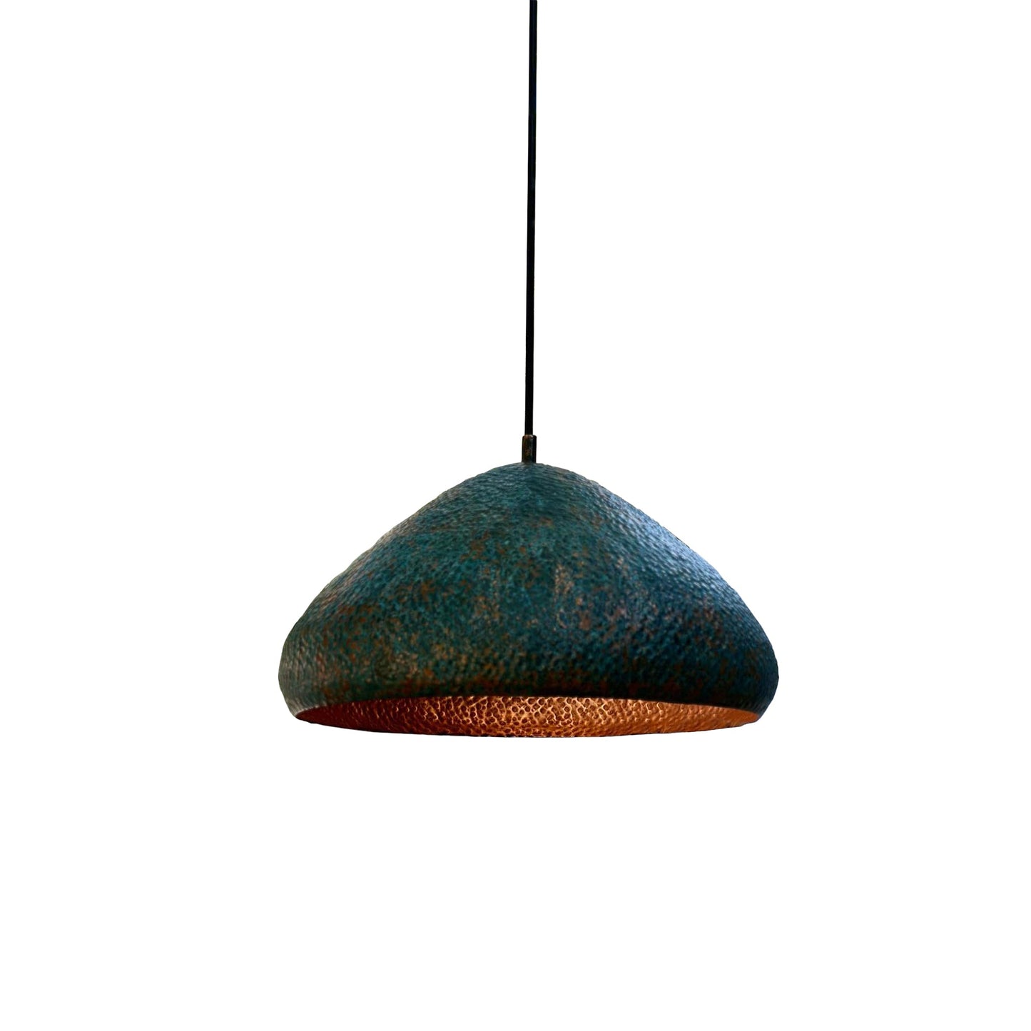 Handmade Green Patina Pendant Light - Copper Ceiling Chandelier - Zael