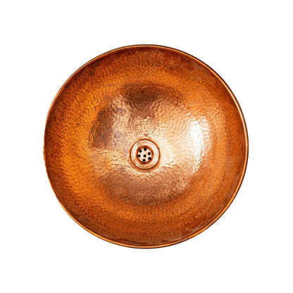 Green Patina Hammered Copper Vessel Sink – Handmade Bathroom Vanity Bowl