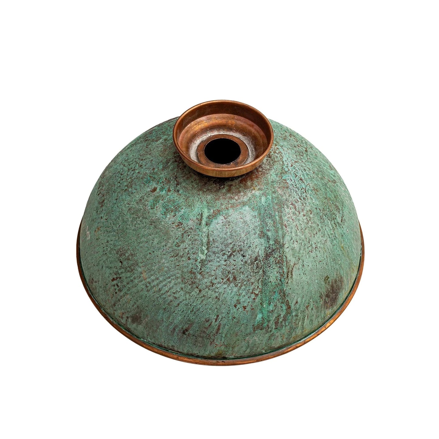 Green Patina Hammered Copper Vessel Sink – Handmade Bathroom Vanity Bowl