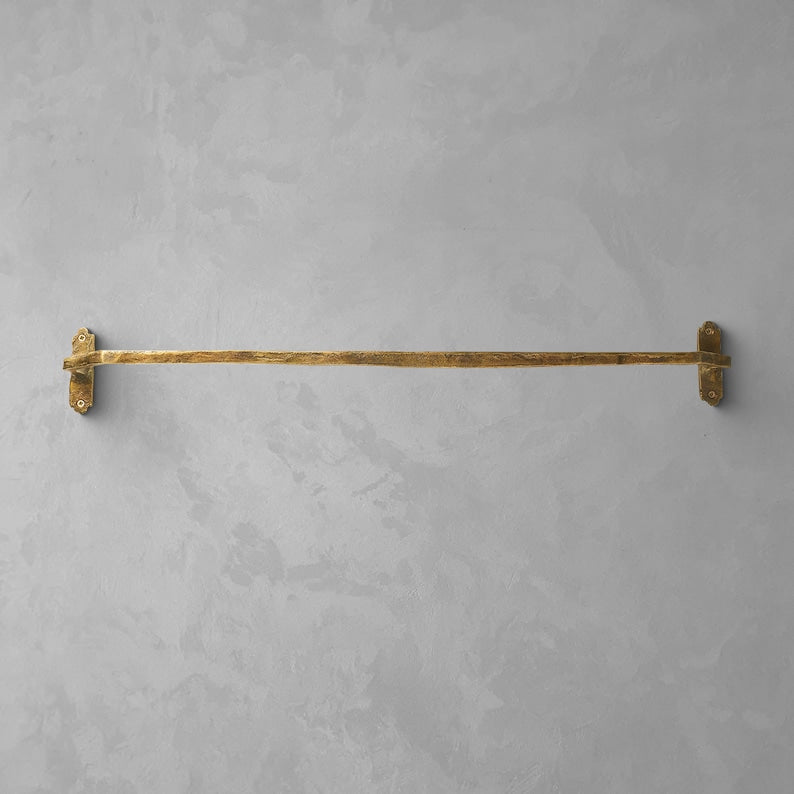 Handmade Brass Towel Rack – Rustic Wall Mounted Bathroom Bar
