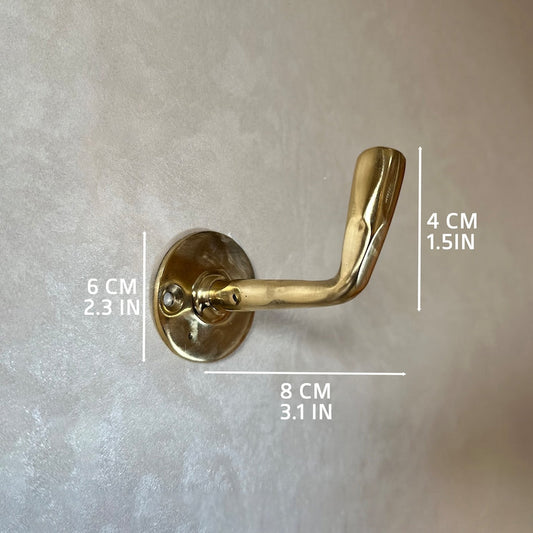 Handmade Unlacquered Brass Wall-Mounted Coat Hook