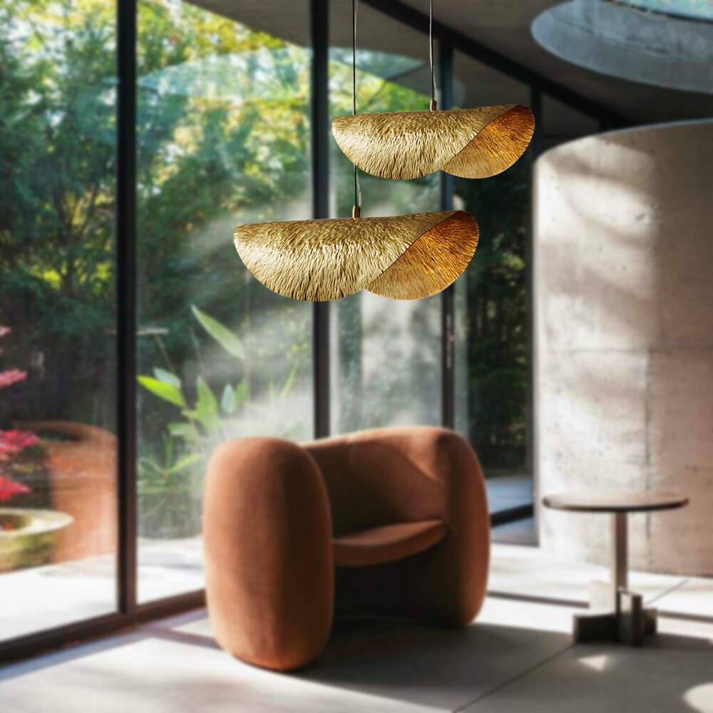 Solid Brass Lotus Leaf Pendant Light