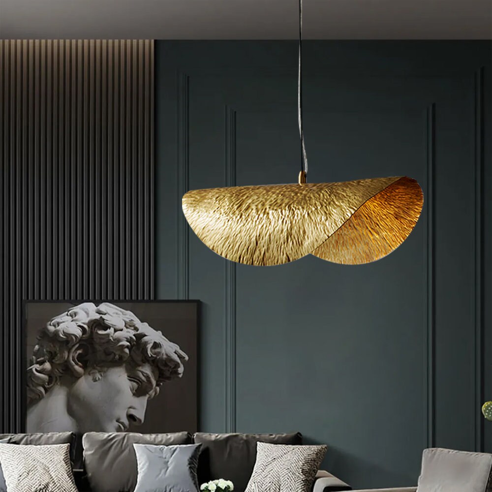 Solid Brass Lotus Leaf Pendant Light