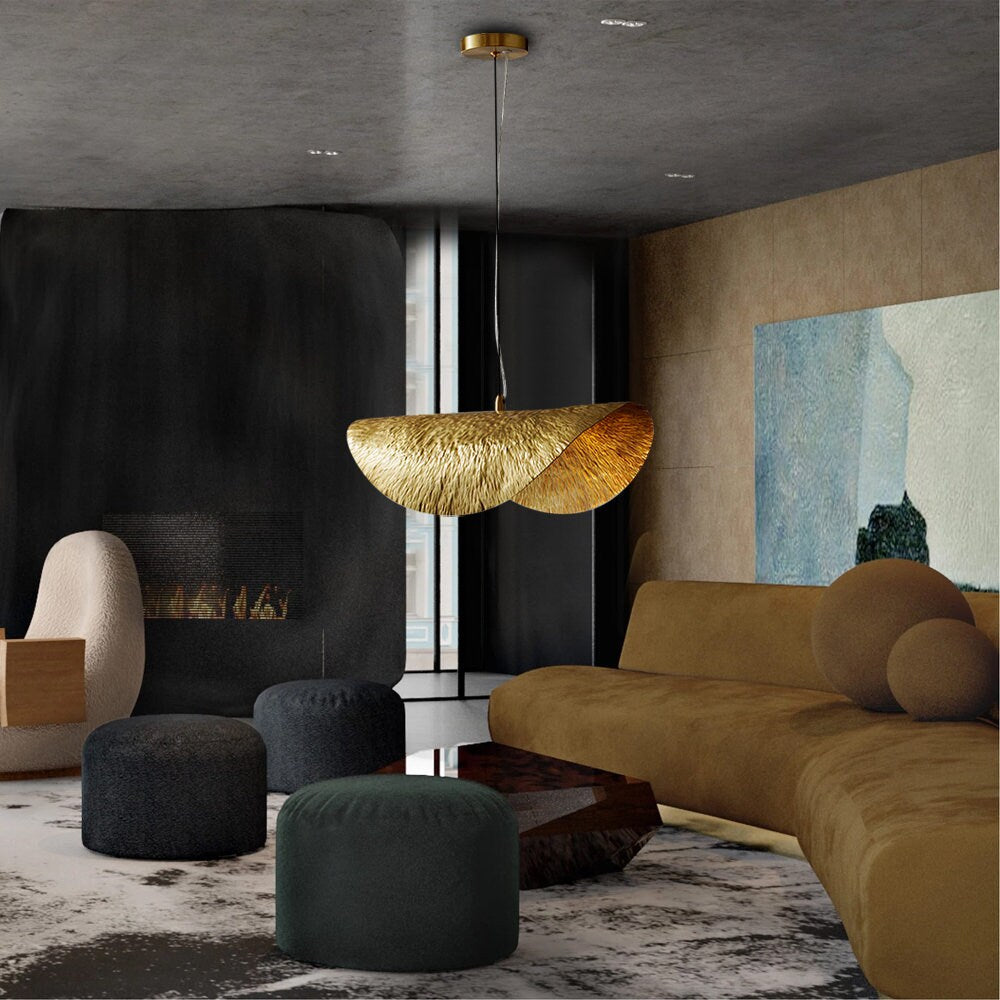 Solid Brass Lotus Leaf Pendant Light