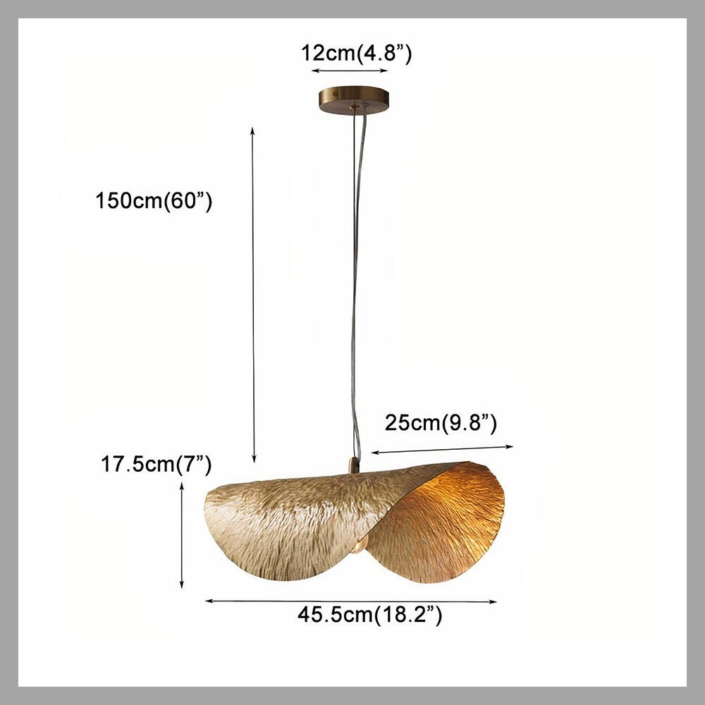 Solid Brass Lotus Leaf Pendant Light