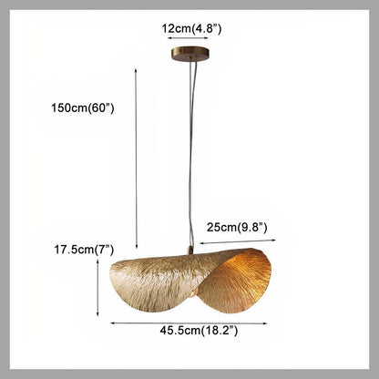 Solid Brass Lotus Leaf Pendant Light