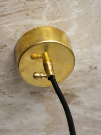Brass Light Fixture Dome Unlacquered Brass and Black  Pendant Light Island Kitchen
