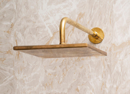 Unlacquered Brass Shower Set with Lever Handles & Rough-In Valve