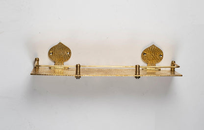 Hammered Brass Wall Shelf – Handmade Unlacquered Floating Bathroom Rack