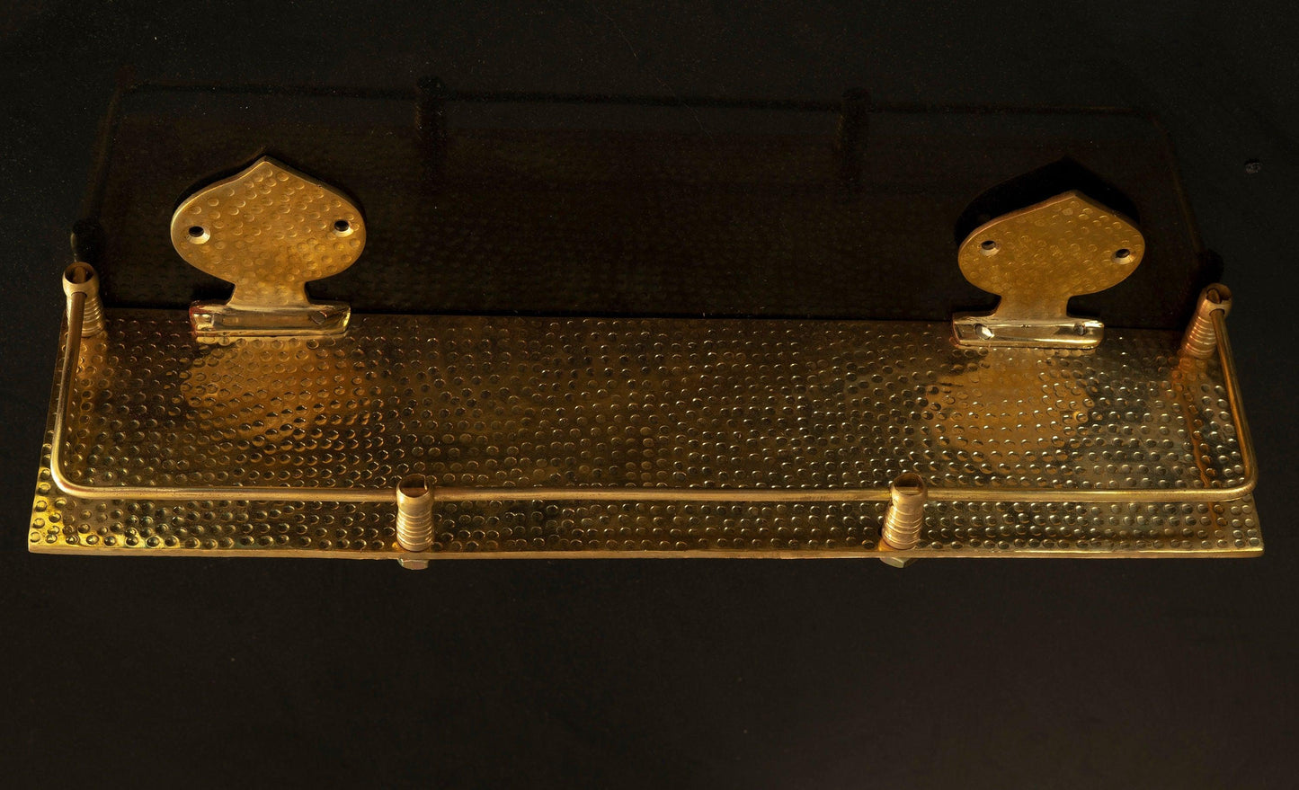 Hammered Brass Wall Shelf – Handmade Unlacquered Floating Bathroom Rack