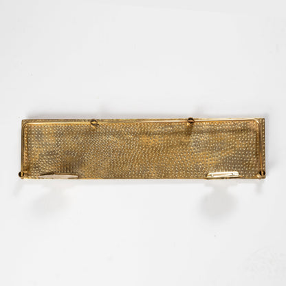 Hammered Brass Wall Shelf – Handmade Unlacquered Floating Bathroom Rack