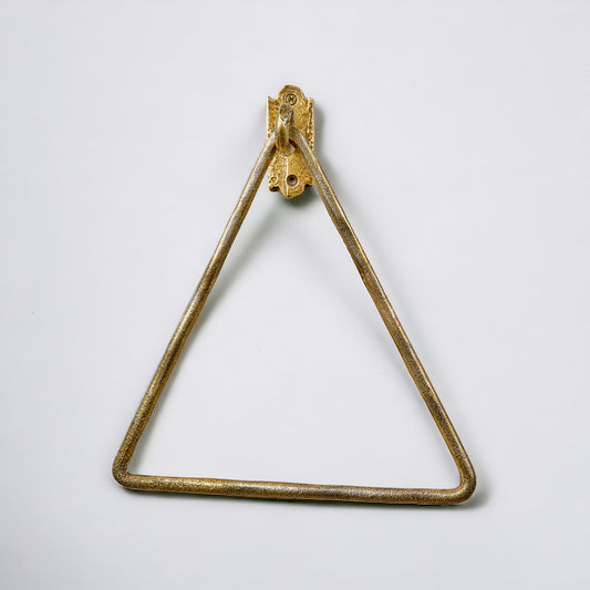 Handcrafted Brass Triangle Towel Ring – Wall Mounted Unlacquered Bathroom Holder