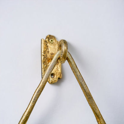 Handcrafted Brass Triangle Towel Ring – Wall Mounted Unlacquered Bathroom Holder