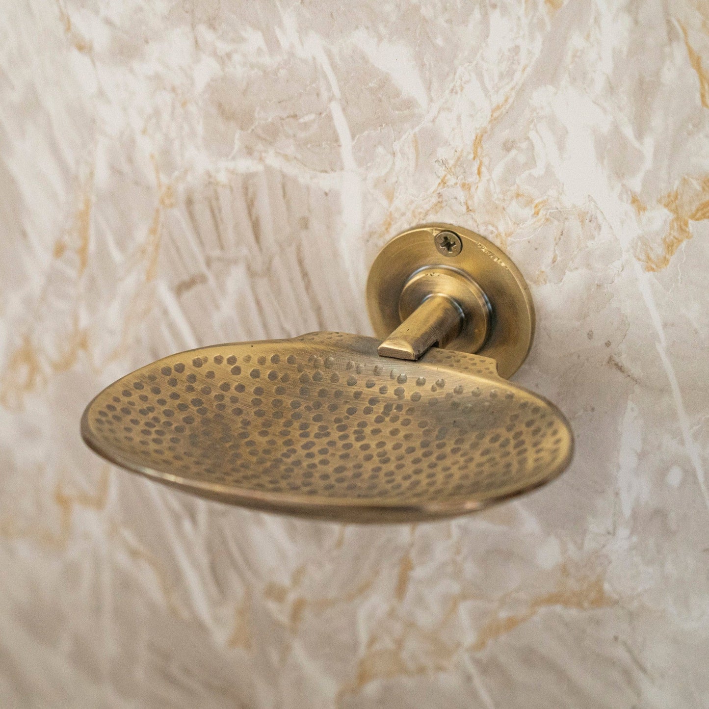 Antique Brass Wall Mounted Soap Dish – Hand-Hammered Solid Brass Holder
