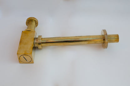 Unlacquered Brass Bottle Trap with Pop-Up Drain – Solid Brass Sink Waste Set