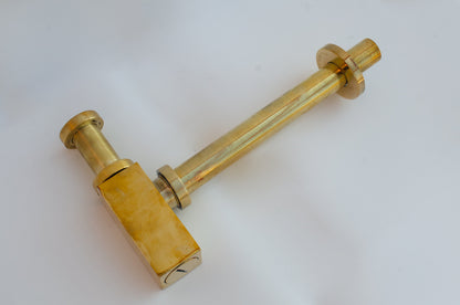 Unlacquered Brass Bottle Trap with Pop-Up Drain – Solid Brass Sink Waste Set